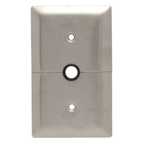 Pass & Seymour SS752 Standard Communication Wallplate, 1 Gang, Silver, 4-1/2 in H x 2-3/4 in W, 302 Stainless Steel