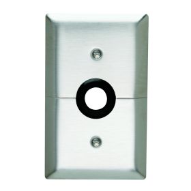 Pass & Seymour SS754 Standard Communication Wallplate, 1 Gang, 4-1/2 in H x 2-3/4 in W, 302 Stainless Steel/Thermoplastic