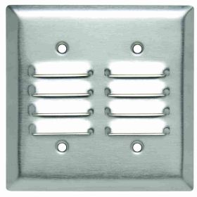 Pass & Seymour SS772 Louver Wallplate, 2 Gangs, 4-1/2 in, Thermoplastic