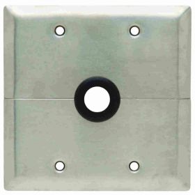 Pass & Seymour SS787 Standard Communication Wallplate, 2 Gangs, 4.5 in H x 4.56 in W, 302 Stainless Steel/Thermoplastic