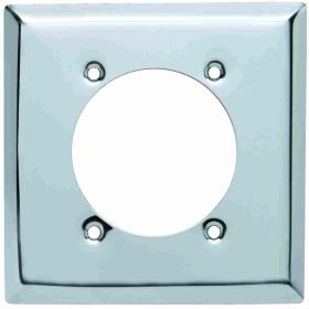 Pass & Seymour S3863-C Signature Power Outlet Standard Wallplate, 2 Gangs, Metallic, 5 in H x 4.56 in W, Thermoplastic