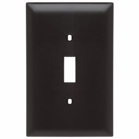 Pass & Seymour TradeMaster TPJ1 Junior Jumbo Standard Wallplate, 1 Gang, Brown, 5 in H x 3-5/16 in W, Nylon/Thermoplastic