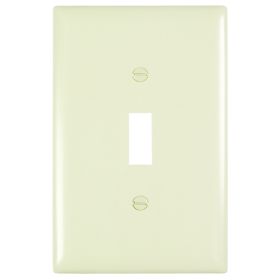 Pass & Seymour TradeMaster TPJ1-LA Junior Jumbo Standard Wallplate, 1 Gang, Light Almond, 4.9 in H x 3-5/16 in W, Nylon/Thermoplastic