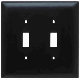 Pass & Seymour TradeMaster TPJ2 Junior Jumbo Standard Wallplate, 2 Gangs, Brown, 5 in H x 5-1/8 in W, Nylon/Thermoplastic