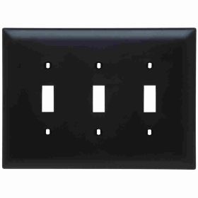 Pass & Seymour TradeMaster TPJ3 Junior Jumbo Standard Wallplate, 3 Gangs, Brown, 5 in H x 6-15/16 in W, Nylon/Thermoplastic