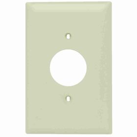 Pass & Seymour TradeMaster TPJ7-I Jumbo Standard Sized Receptacle Wallplate, 1 Gang, Ivory, 5 in, Thermoplastic