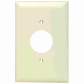 Pass & Seymour TradeMaster TPJ7-LA Jumbo Standard Sized Receptacle Wallplate, 1 Gang, Light Almond, 5 in, Thermoplastic