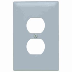 Pass & Seymour TradeMaster TPJ8-GRY Jumbo Standard Sized Receptacle Wallplate, 1 Gang, Gray, 5 in, Thermoplastic