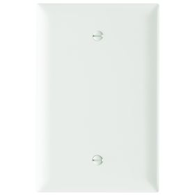 Pass & Seymour TradeMaster TPJ13-W Junior Jumbo Blank Wallplate, 1 Gang, White, 4.9 in, Thermoplastic