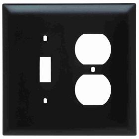 Pass & Seymour TradeMaster TPJ18 Jumbo Standard Sized Combination Wallplate, 2 Gangs, Brown, 5 in, Thermoplastic