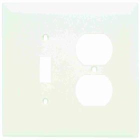 Pass & Seymour TradeMaster TPJ18-W Jumbo Combination Wallplate, 2 Gangs, White, 6 in, Thermoplastic