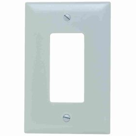 Pass & Seymour TradeMaster TPJ26-GRY Junior Jumbo Standard Wallplate, 1 Gang, Gray, 5 in H x 3-5/16 in W, Nylon/Thermoplastic