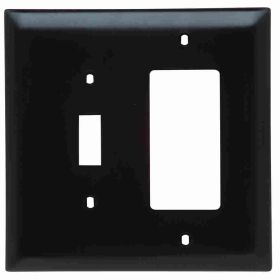 Pass & Seymour TPJ126 TradeMaster Jumbo Unbreakable Combination Wallplate, 2 Gangs, Brown, 5 in, Thermoplastic