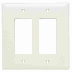 Pass & Seymour TradeMaster TPJ262-LA Junior Jumbo Standard Wallplate, 2 Gangs, Light Almond, 6 in H x 5-1/8 in W, Nylon/Thermoplastic