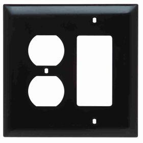 Pass & Seymour TradeMaster TPJ826 Jumbo Standard Sized Combination Wallplate, 2 Gangs, Brown, 5 in, Thermoplastic