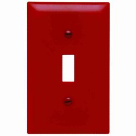 Pass & Seymour TradeMaster TP1-RED Standard Wallplate, 1 Gang, Red, 5-1/2 in H x 2-3/4 in W, Thermoplastic