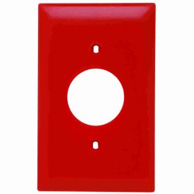 Pass & Seymour TradeMaster TP7-RED Standard Receptacle Wallplate, 1 Gang, Red, 5 in, Thermoplastic