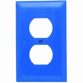 Pass & Seymour TradeMaster TP8-BL Standard Receptacle Wallplate, 1 Gang, Blue, 5 in, Thermoplastic