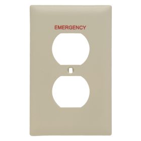 Pass & Seymour TP8-EI TradeMaster Standard Receptacle Wallplate, 1 Gang, Ivory, 5.62 x 3.25 x 0.3 in, Nylon