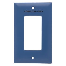 Pass & Seymour TP26-CBL TradeMaster Engraved and Pad Printed Standard Unbreakable Decorator Wallplate, 1 Gang, 5.62 x 3.25 x 0.3 in, Nylon, Blue/Black