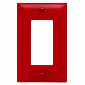 Pass & Seymour TradeMaster TP26-RED Standard Wallplate, 1 Gang, Red, 5-1/2 in H x 2-15/16 in W, Thermoplastic