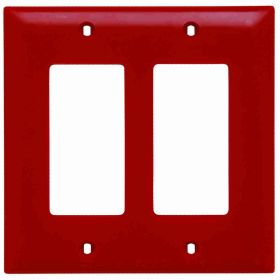 Pass & Seymour TradeMaster TP262-RED Standard Wallplate, 2 Gangs, Red, 5 in H x 4-3/4 in W, Thermoplastic