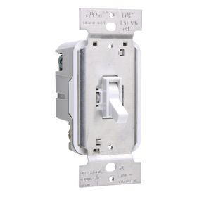 Pass & Seymour TSC5-W TradeMaster 1-Pole Bare Insulated Dimmer Fan Speed Control Switch, 120 VAC, 5 A, Toggle Operational Mode, Thermoplastic, White