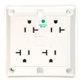 Pass & Seymour 420-HW 3-Phase Quad Straight Blade Receptacle, 125 VAC, 20 A, 2 Poles, 3 Wires, White