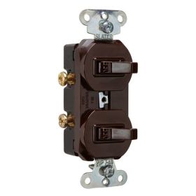 Pass & Seymour 670-G Double Grounding Combination Switch, 20 A, 120/277 VAC, 1 Pole