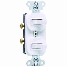 Pass & Seymour 670-WG Double Grounding Combination Switch, 20 A, 120/277 VAC, 1 Pole