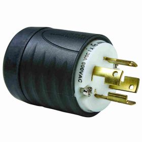 Pass & Seymour Turnlok 3431-G Grounding Locking Plug, 250/600 VAC, 30 A, 3 Poles, 4 Wires, Yellow