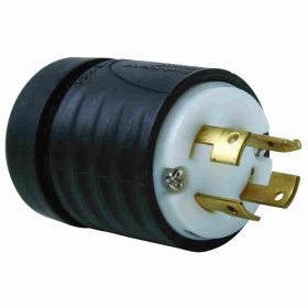 Pass & Seymour Turnlok 7411-G Grounding Locking Plug, 250/600 VAC, 20/10 A, 3 Poles, 4 Wires, Yellow