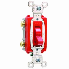 Pass & Seymour PS20AC2-RED Heavy Duty Toggle Switch, 120/277 VAC, 20 A, 1/2 hp, 2 W