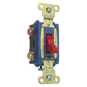 Pass & Seymour PS371530-RED Extra Heavy Duty Specification Grade Canadian Toggle Switch, 347 VAC, 15 A, DPDT