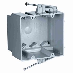 Pass & Seymour P2-35-RAC-MH Slater Switch and Outlet Box With Captive Mounting Nails, Thermoplastic, 35 cu-in, 2 Gangs, 2 Outlets