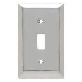 Pass & Seymour SB1-CH Standard Wallplate, 1 Gang, 5 in H x 3 in W, Metal