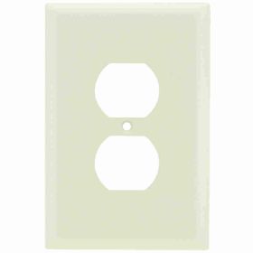 Pass & Seymour Sierraplex SPO8-LA Jumbo Standard Sized Receptacle Wallplate, 1 Gang, Light Almond, 5 in, Thermoplastic