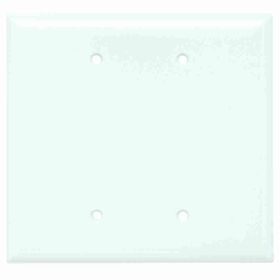 Pass & Seymour Sierraplex SPO23-W Jumbo Standard Sized Blank Wallplate, 2 Gangs, White, 5 in, Thermoplastic