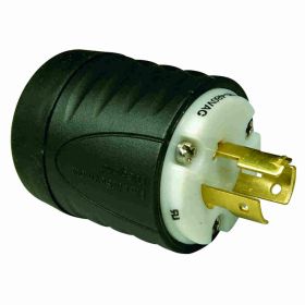 Pass & Seymour Turnlok S2348-DF Locking Plug, 125/480 VAC, 14 A, 2 Poles, 3 Wires, Black/White/Yellow