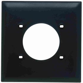 Pass & Seymour TradeMaster TP703-BK Standard Wallplate, 2 Gangs, Black, 5 in H x 4.56 in W, Thermoplastic