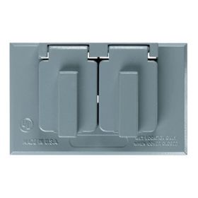 Pass & Seymour CA8-BRH Duplex Heavy Duty Receptacle Weatherproof Cover With (2) Self Closing Lid, 4.6 in L x 4.57 in W, Die Cast Aluminum