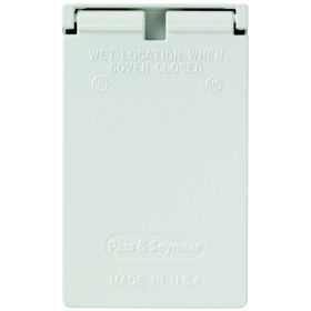 Pass & Seymour CA8-WV Duplex Heavy Duty Receptacle Weatherproof Cover With (1) Self Closing Lid, 4.6 in L x 2.81 in W, Die Cast Zinc