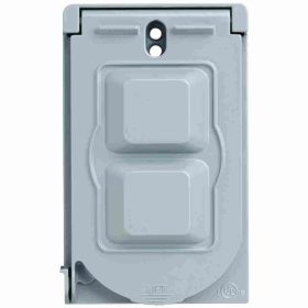 Pass & Seymour CA1-GS Heavy Duty Weatherproof Cover With Single Pole Toggle Switches and Self Closing Lid, 4.6 in L x 2.81 in W, Die Cast Zinc