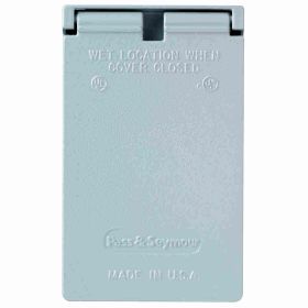 Pass & Seymour CA723-G Heavy Duty Weatherproof Cover With (1) Self Closing Lid, 1-3/4 in Dia, 4.6 in L x 2.81 in W, Die Cast Aluminum