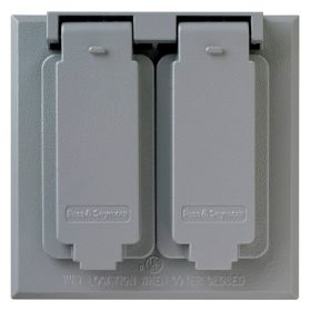 Pass & Seymour CA82-G 2-Duplex Receptacle Heavy Duty Weatherproof Cover, 4.6 in L x 4.58 in W, Die Cast Aluminum