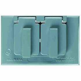 Pass & Seymour CA2-G 2-Toggle Heavy Duty Weatherproof Cover, 4.6 in L x 4.58 in W, Die Cast Zinc