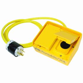 Pass & Seymour PL204-L Auto Reset Back/Side Wired Locking Portable GFCI Interrupter Box With (1) 125 VAC 20 A Straight Blade Duplex Outlet and (1) 125 VAC 20 A Turnlok Outlet, 125 VAC, 20 A, 2 Poles