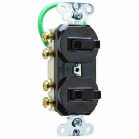 Pass & Seymour 693-G 3-Way Double Grounding Combination Switch, 15 A, 120/277 VAC, 2 Poles