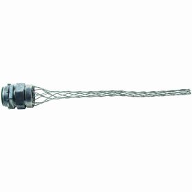 Pass & Seymour Flexcor BOX120 Dust Tight Heavy Duty Straight Strain Relief Grip, 1-1/2 in Trade, 1.2 to 1.5 in Dia Cable Openings, Steel, Galvanized/Die Cast Zinc