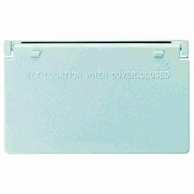 Pass & Seymour CA26-WH Decorator Heavy Duty Weatherproof Cover With (1) Self Closing Lid, 4.6 in L x 4.56 in W, Die Cast Zinc